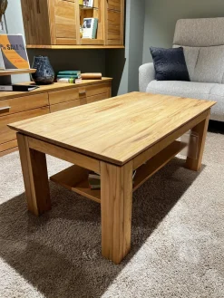 Global Couchtische|Couchtisch Faro Plus Kernbuche Geölt Mit Ablageplatte