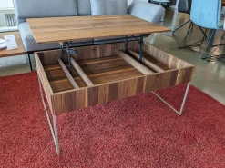 Team 7 Couchtische|Couchtisch Filigno Step Nussbaum Naturöl Gestell schwarz