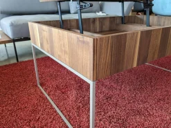 Team 7 Couchtische|Couchtisch Filigno Step Nussbaum Naturöl Gestell schwarz