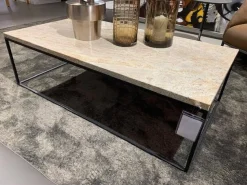 Dome Deco Couchtische|Couchtisch Hartgestein Kashmir Gold Gestell Schwarz