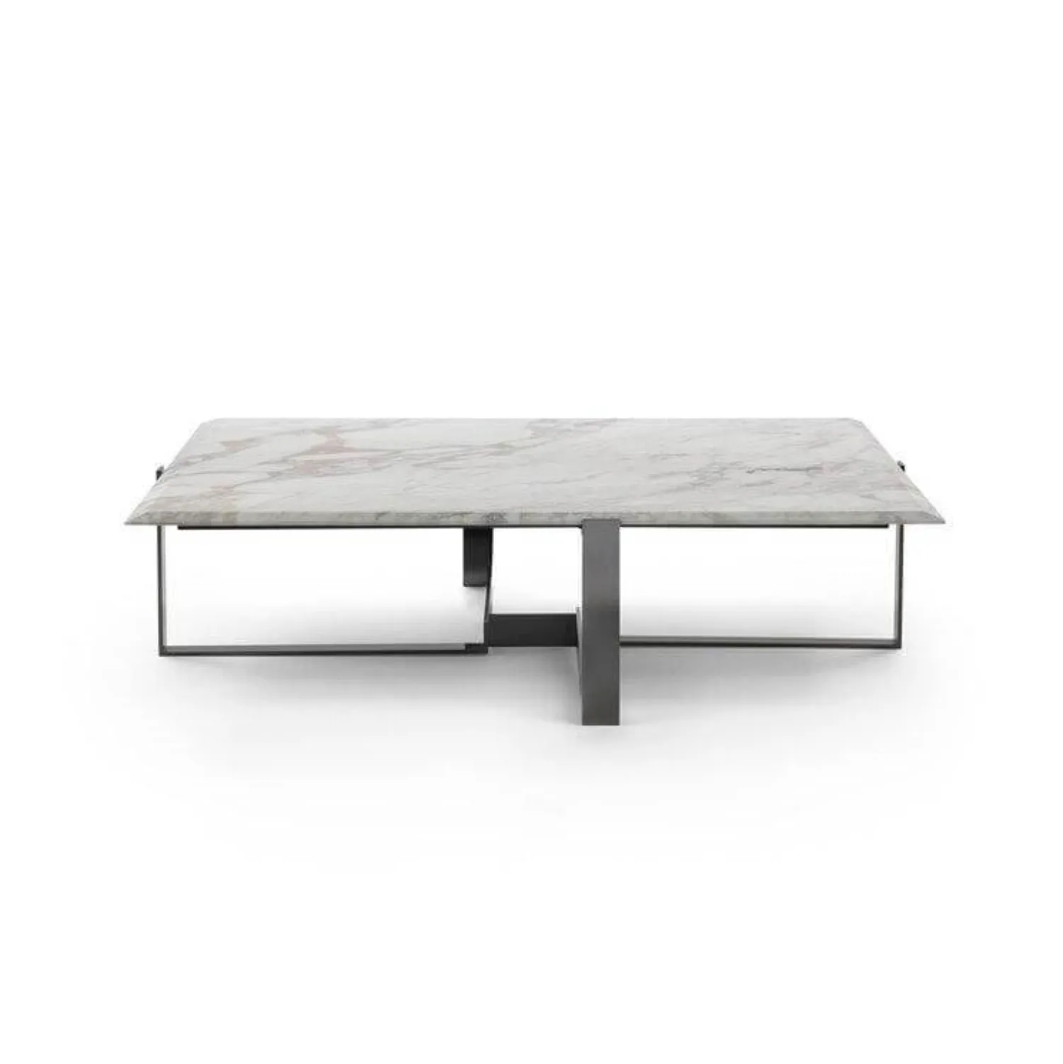 Flexform Couchtische|Couchtisch Jacques Tischplatte Marmor Carrara Weiß Poliert Gestell Bronze