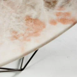 Walter Knoll Couchtische|Couchtisch Joco Stone Platte Naturstein Onice Champagne Gestell Stahl Matt Pulverbeschichtet Bronze