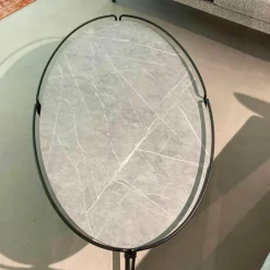 Mobliberica Couchtische|Couchtisch Join Oval Steinplatte Tapa Gestell EP 2471 F Metall