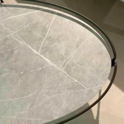 Mobliberica Couchtische|Couchtisch Join Oval Steinplatte Tapa Gestell EP 2471 F Metall