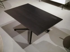 Ronald Schmitt Design Couchtische|Couchtisch Kolo K 736 Platte Eiche Schwarz Höhenverstellbar Metall Sternfuß Schwarz