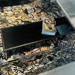 Rolf Benz Couchtische|Couchtisch Liv Platte Klarglas Unterseite Und Gestell Buche Verkehrsschwarz Matt Lackiert