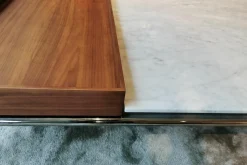 Cassina Beistelltische|Couchtische|Couchtisch Mex-Hi Tischplatte Marmor Bianco Gestell Chrom Glanz