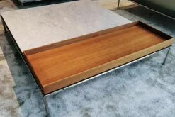 Cassina Beistelltische|Couchtische|Couchtisch Mex-Hi Tischplatte Marmor Bianco Gestell Chrom Glanz