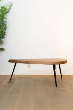 Cassina Couchtische|Couchtisch Mexique Platte Amerikanischer Nussbaum Metallgestell Schwarz Lackiert