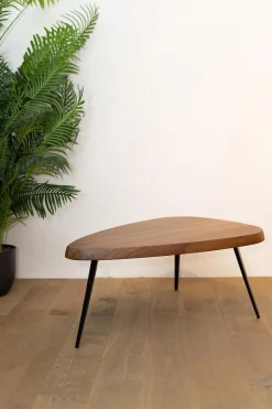 Cassina Couchtische|Couchtisch Mexique Platte Amerikanischer Nussbaum Metallgestell Schwarz Lackiert