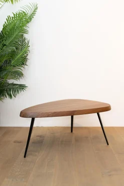 Cassina Couchtische|Couchtisch Mexique Platte Amerikanischer Nussbaum Metallgestell Schwarz Lackiert