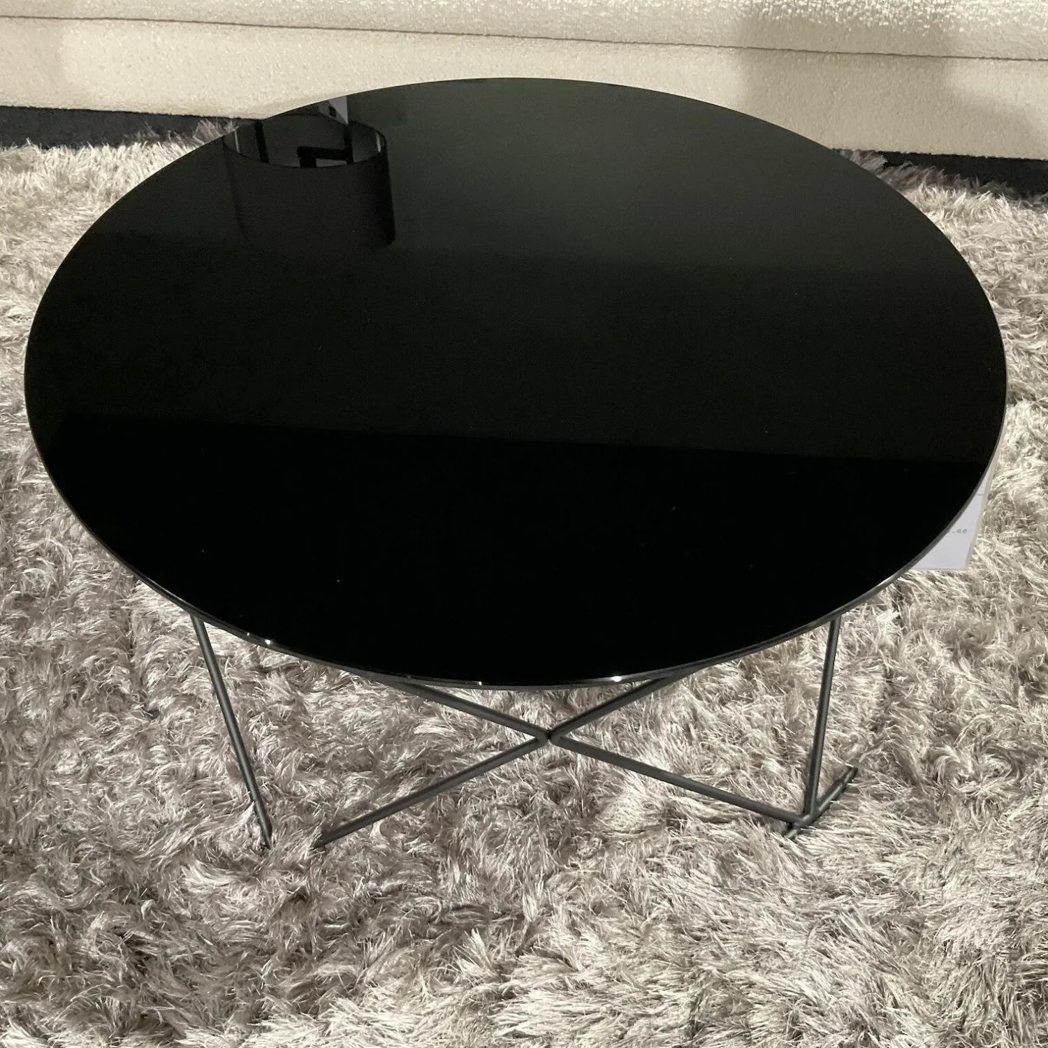 Christine Kröncke Couchtische|Couchtisch Moi Black Edition Platte Glas Schwarz Hinterlackiert Gestellt Stahl Schwarz Matt