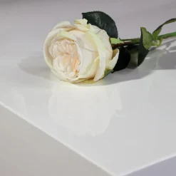 Cassina Couchtische|Couchtisch Note Niedrig Mit Rollen Lack Glänzend Weiß Und Brücke Aluminium Eloxiert