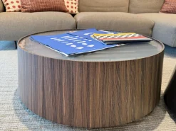 B&B Italia Couchtische|Couchtisch Planck Tischplatte Glas Geätzt Halbtransparent Korpus Rosewood Mutilaminar Holz
