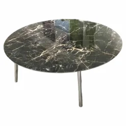 Leolux Couchtische|Couchtisch Rolan Platte Keramik Saint Laurent Füße Aluminium Poliert