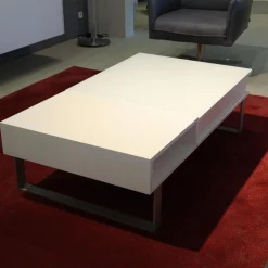 Vierhaus Couchtische|Couchtisch S1080 WSW Weiß RAL 9010 mit Verstellbarer Platte