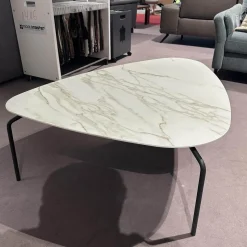 Venjakob Couchtische|Couchtisch Segel 6204 Platte Keramik Carrara Weiß Gestell Metall Anthrazit Matt