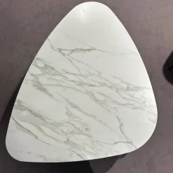 Venjakob Couchtische|Couchtisch Segel 6204 Platte Keramik Carrara Weiß Gestell Metall Anthrazit Matt