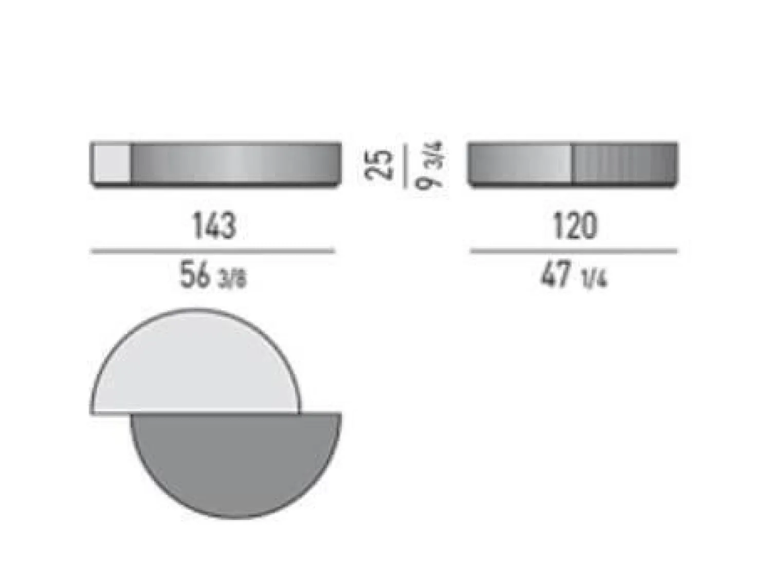 Minotti Couchtische|Couchtisch Shields L.Sand Peltro Geformtes MDF Stahlblech mit glänzendem Black-Nickel-Finish