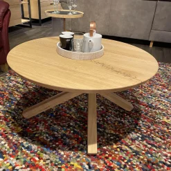 Wimmer Couchtische|Couchtisch Signatura Rustikaler Asteiche Bianco Geölt Mit Kreuzgestell Ohne Deko