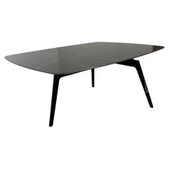 Contur Couchtische|Couchtisch Susa Platte Keramik Nero Marquina Gestell Metall 3-Fuß Schwarz Pulverbeschichtet