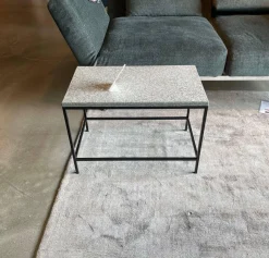 Brühl Couchtische|Couchtisch Tray Tischplatte Granit Dunkel Gestell Metall Schwarz Pulverbeschichtet