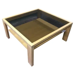 Decker Couchtische|Couchtisch Venta In Eiche Massiv Bianco Geölt Mit Bronzeglanseinlage Und Holzablageplatte In Tischlerplatte Furniert