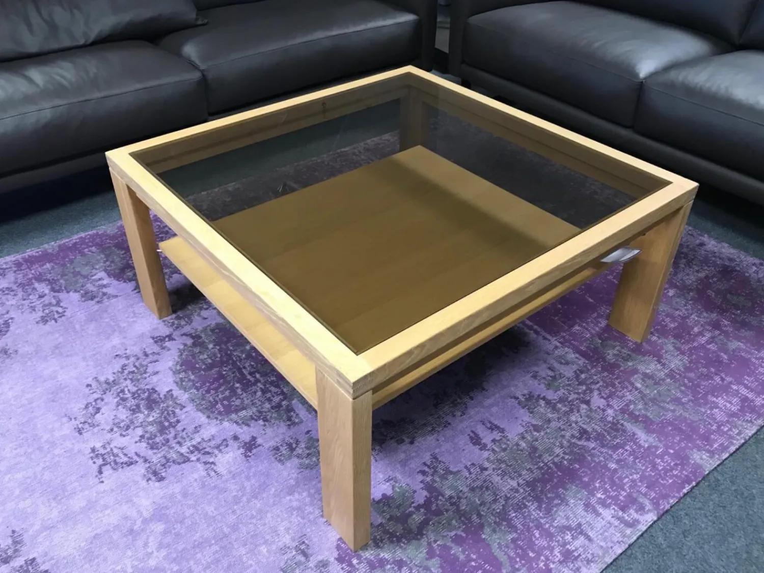 Decker Couchtische|Couchtisch Venta In Eiche Massiv Bianco Geölt Mit Bronzeglanseinlage Und Holzablageplatte In Tischlerplatte Furniert