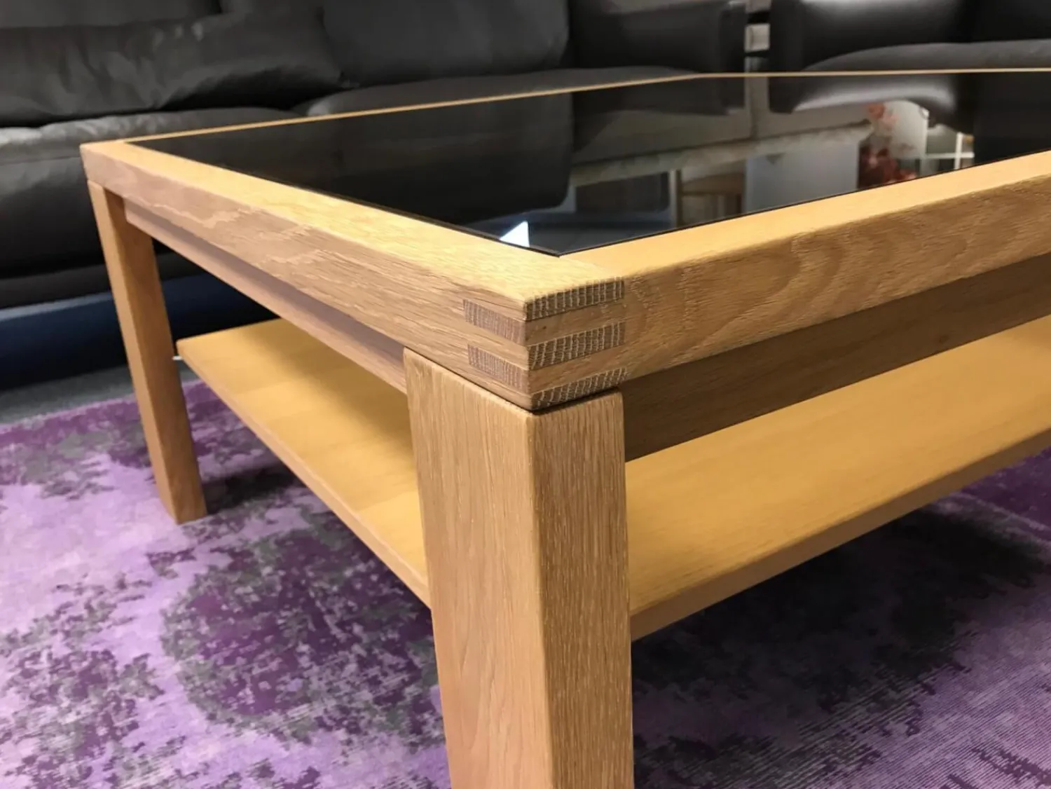 Decker Couchtische|Couchtisch Venta In Eiche Massiv Bianco Geölt Mit Bronzeglanseinlage Und Holzablageplatte In Tischlerplatte Furniert