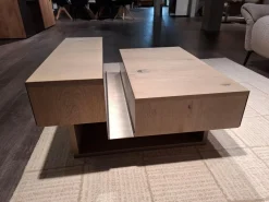 Voglauer Couchtische|Couchtisch Vgalvino Alteiche Rustico Schwemmgrau Lackiert Akzent Metall