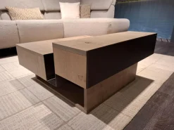 Voglauer Couchtische|Couchtisch Vgalvino Alteiche Rustico Schwemmgrau Lackiert Akzent Metall