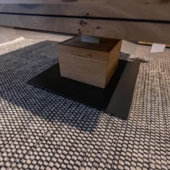 WK Wohnen Couchtische|Couchtisch WK 490 Baristo Asteiche Bianco Rillenoptik Mit Liftfunktion Und Schubkästen