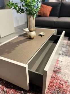 Hülsta Couchtische|Couchtische CT 180 Lack Seidengrau Bronze