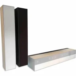 Spectral Smart Furniture Kommoden & Sideboards|Dolby Surround Lowboard Ameno Glas Matt Weiß mit 2 Hängeelementen