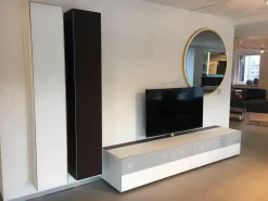 Spectral Smart Furniture Kommoden & Sideboards|Dolby Surround Lowboard Ameno Glas Matt Weiß mit 2 Hängeelementen