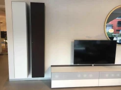 Spectral Smart Furniture Kommoden & Sideboards|Dolby Surround Lowboard Ameno Glas Matt Weiß mit 2 Hängeelementen