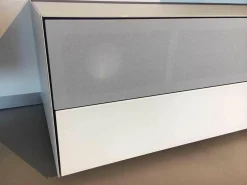 Spectral Smart Furniture Kommoden & Sideboards|Dolby Surround Lowboard Ameno Glas Matt Weiß mit 2 Hängeelementen