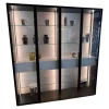 Kettnaker Vitrinen & Highboards|Doppel-Vitrine Vita Türen Glas Rahmen Aluminium Lack Außen Schwarz Rückwand MDF Grau Weiß Mit Beleuchtung