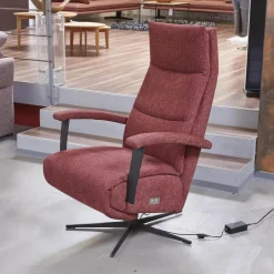 Activineo Relaxsessel|Drehsessel Beppo Stoff Lugo 31 Marsala Rot Armlehne Metall Schwarz Kreuzfuß Metall Schwarz