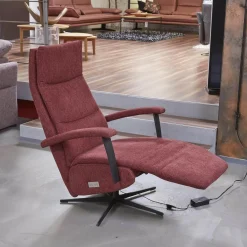 Activineo Relaxsessel|Drehsessel Beppo Stoff Lugo 31 Marsala Rot Armlehne Metall Schwarz Kreuzfuß Metall Schwarz