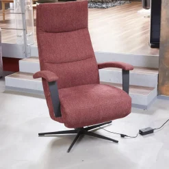 Activineo Relaxsessel|Drehsessel Beppo Stoff Lugo 31 Marsala Rot Armlehne Metall Schwarz Kreuzfuß Metall Schwarz