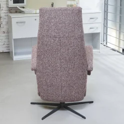 Activineo Relaxsessel|Drehsessel Boss Mit Hocker Stoff Oasis 205 Cabarnet Kreuzdrehfuß Metall Schwarz