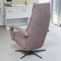 Activineo Relaxsessel|Drehsessel Boss Mit Hocker Stoff Oasis 205 Cabarnet Kreuzdrehfuß Metall Schwarz