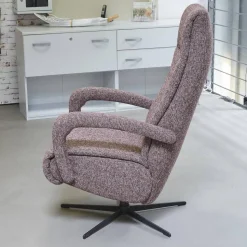 Activineo Relaxsessel|Drehsessel Boss Mit Hocker Stoff Oasis 205 Cabarnet Kreuzdrehfuß Metall Schwarz