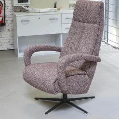 Activineo Relaxsessel|Drehsessel Boss Mit Hocker Stoff Oasis 205 Cabarnet Kreuzdrehfuß Metall Schwarz