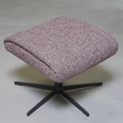 Activineo Relaxsessel|Drehsessel Boss Mit Hocker Stoff Oasis 205 Cabarnet Kreuzdrehfuß Metall Schwarz