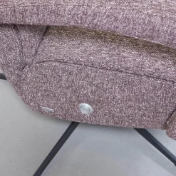 Activineo Relaxsessel|Drehsessel Boss Mit Hocker Stoff Oasis 205 Cabarnet Kreuzdrehfuß Metall Schwarz