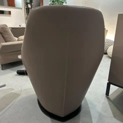 Leolux Relaxsessel|Drehsessel Cantate 682 101 Innen Stoff Divina Melange 2 220 Grau Außen Leder Ceras Brindle 2110 Beige