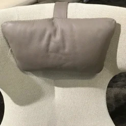 Leolux Relaxsessel|Drehsessel Caruzzo Leder Ceras Brindle Außen Stoff Prairie Weiß mit Hocker