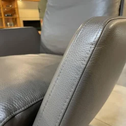 COR Relaxsessel|Drehsessel dia Bezug Leder Semi Nougat 280 4-Fuß Drehgestell Aluminium Poliert Mit Hocker